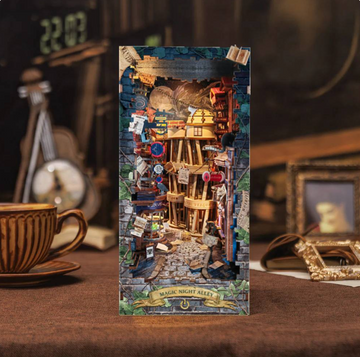 Magic Night Alley Book Nook Kit – 3D Alleyway Building Puzzle with Nighttime Ambiance