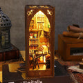 Elf Book Nook Library 3D Kit with Rotating Ladder and Vintage Bookshelves