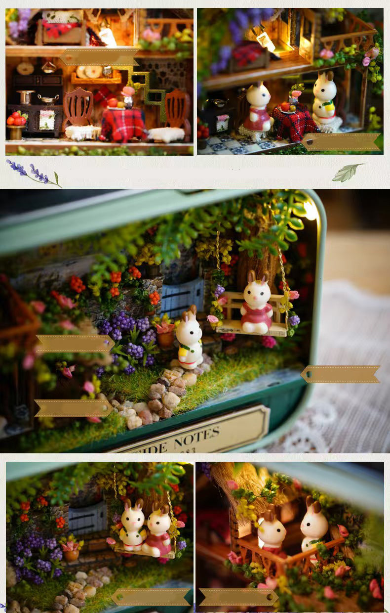 Rural Notes Book Nook Kit – Miniature Display Box for Dollhouse Crafting