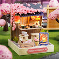 Elf Book Nook Sakura Ramen 3D Kit with LED Lanterns and Steam Effect Bowls