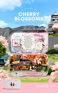 Sakura Street Book Nook Kit – Floral and Toy Miniature with Sakura Tree Display