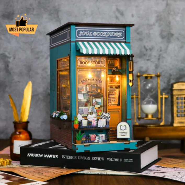 Soul Bookstore DIY Book Nook Kit – Miniature Bookstore Project