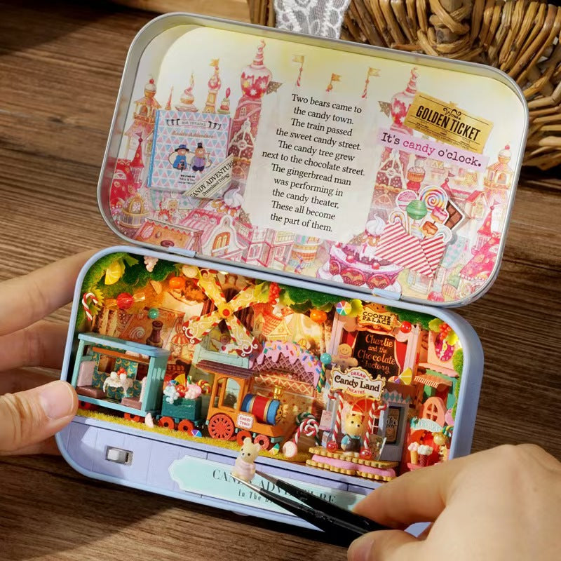 Candy Adventure Book Nook Kit – Miniature Candy Store DIY Shelf Display