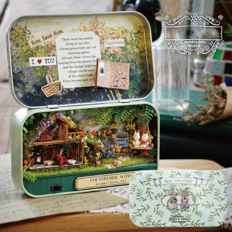 Rural Notes Book Nook Kit – Miniature Display Box for Dollhouse Crafting