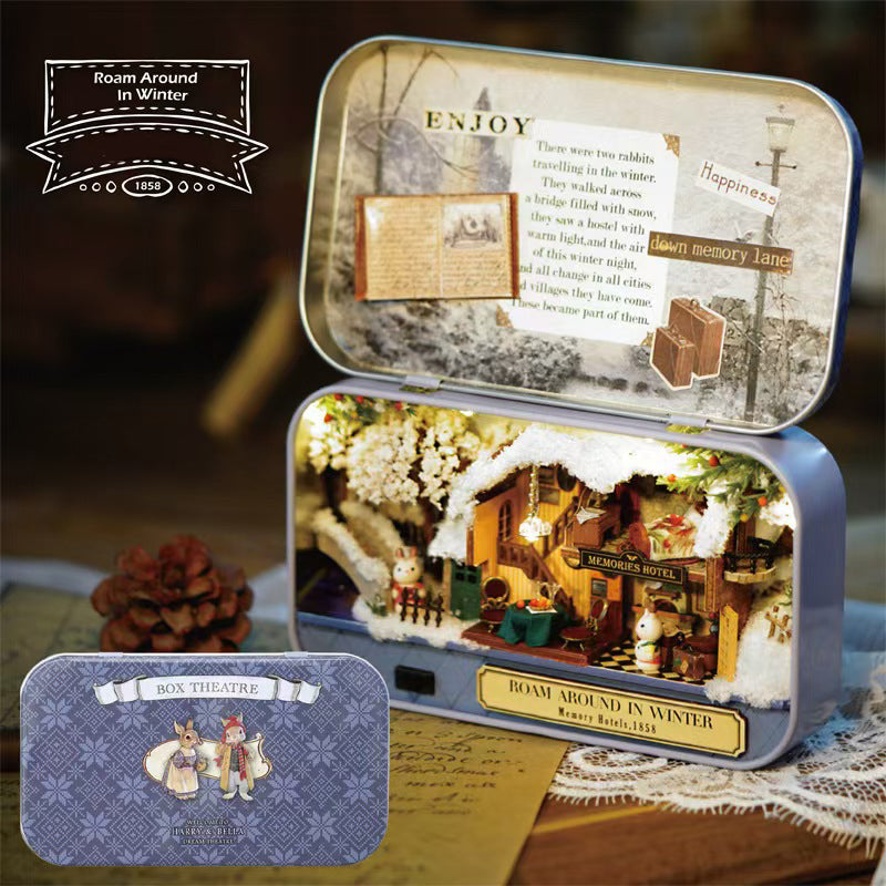 Winter Roaming Book Nook Kit – Miniature Winter Scene Dollhouse Display