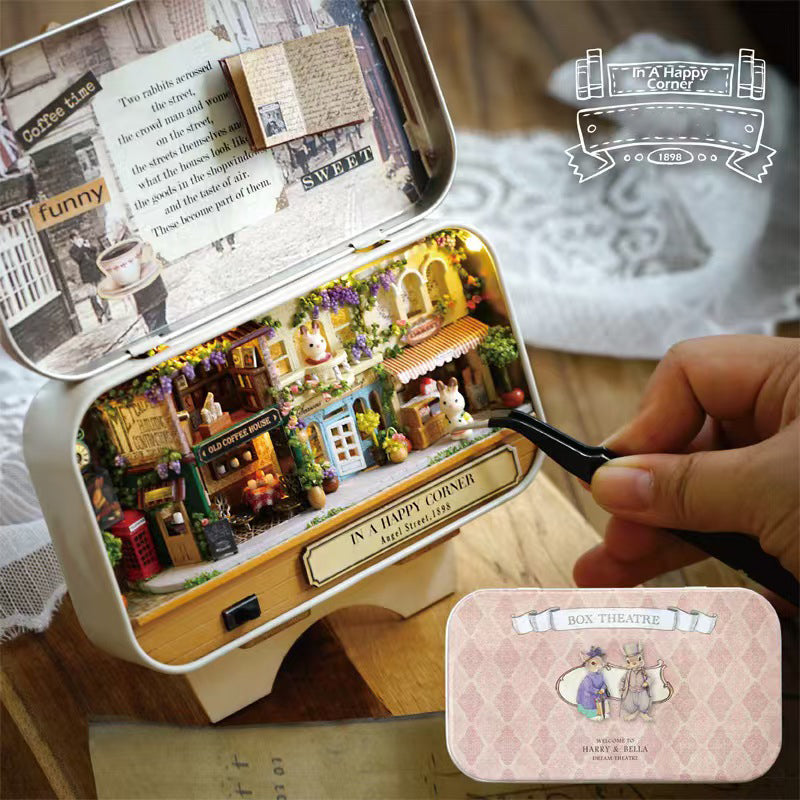 Lucky Street Corner Book Nook Kit – 3D Diorama Puzzle for Bookshelves
