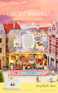 Lucky Market Book Nook Kit – Miniature Room Shelf Insert for Bookcases