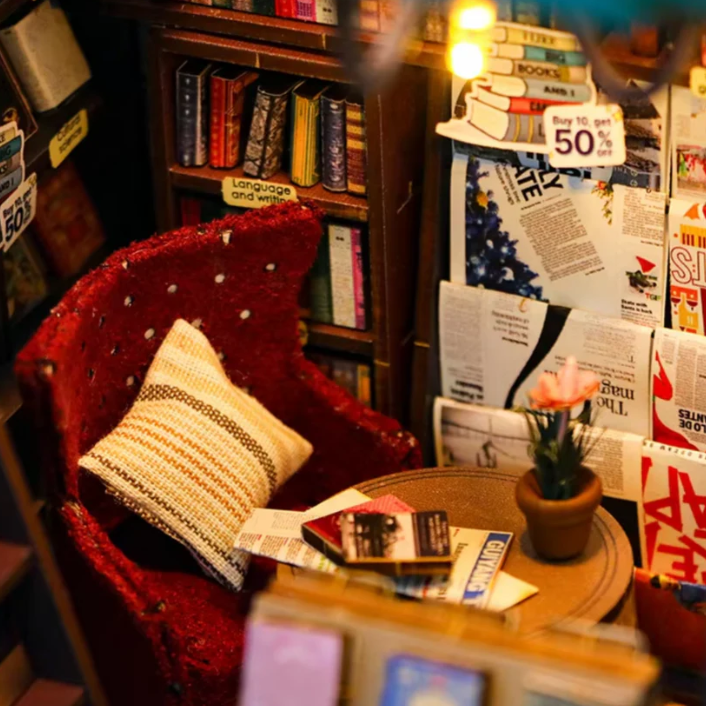 Soul Bookstore DIY Book Nook Kit – Miniature Bookstore Project