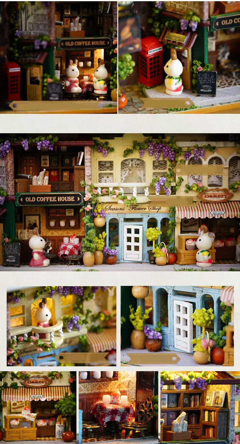 Lucky Street Corner Book Nook Kit – 3D Diorama Puzzle for Bookshelves